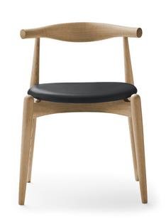 CH20 Elbow Chair, Eiche geseift, Leder anthrazit