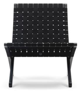 MG501 Cuba Chair, Eiche schwarz lackiert, Baumwollgurte schwarz