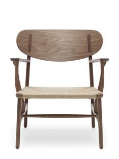 CH22 Lounge Chair, Nussbaum geölt, Papiergarn natur