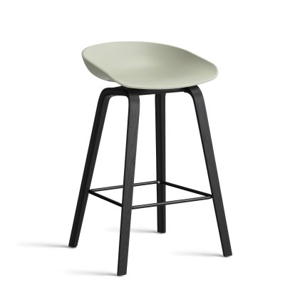 About A Stool AAS 32 Barhocker, Küchenvariante: Sitzhöhe 64 cm, Eiche schwarz lackiert, Pastel green 2.0