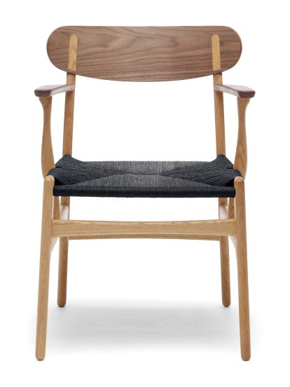 CH26 Dining Chair, Eiche/Nussbaum geölt, Schwarz