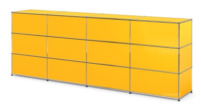 USM Haller Theke Typ 1, Goldgelb RAL 1004, 300 cm (4 Elemente), 50 cm