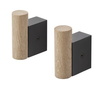 Attach Coat Hook 2er-Set, Eiche/Schwarz