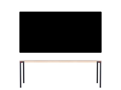 Seiltänzer Tisch, 75 x 220 x 90 cm, Linoleum schwarz, rot