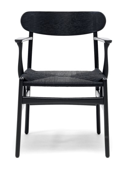 CH26 Dining Chair, Eiche schwarz lackiert, Schwarz
