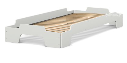Stapelliege Komfort, Lichtgrau lackiert, Rollbar