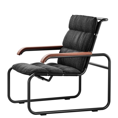 S 35 N All Seasons Loungestuhl, Schwarz, Schwarz, Mit Kissen Anthrazit