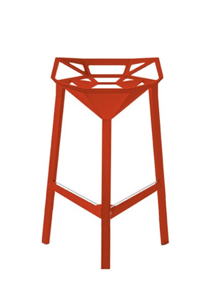 Stool_One, 670 mm Küchenhöhe, Rot matt (5085)