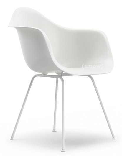 Eames Plastic Armchair DAX, Weiß RE, Ohne Polsterung, Ohne Polsterung, Standardhöhe - 43 cm, Beschichtet weiß