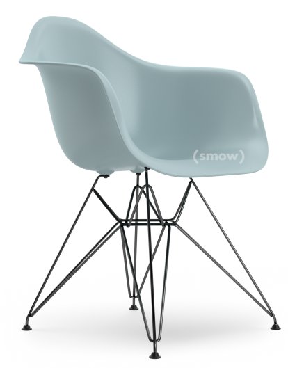Eames Plastic Armchair RE DAR, Eisgrau, Ohne Polsterung, Ohne Polsterung, Standardhöhe - 43 cm, Beschichtet basic dark