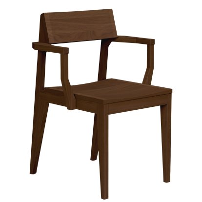 Schulz Armlehnstuhl, Ungepolstert, Nussbaum gewachst