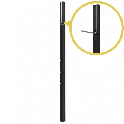 Line Garderobe, Lack Basisfarbe schieferschwarz, Chrom matt