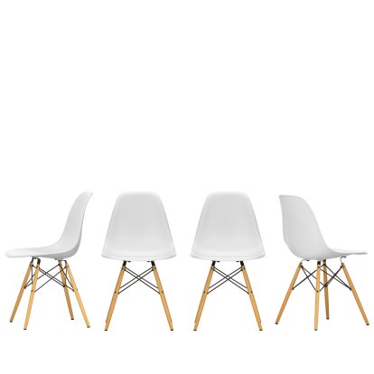 Details Vitra Eames Plastic Sidechair DSW 4er Aktionsset Eames Plastic Sidechair DSW 4er Aktionsset, Cotton white RE, Ahorn gelblich