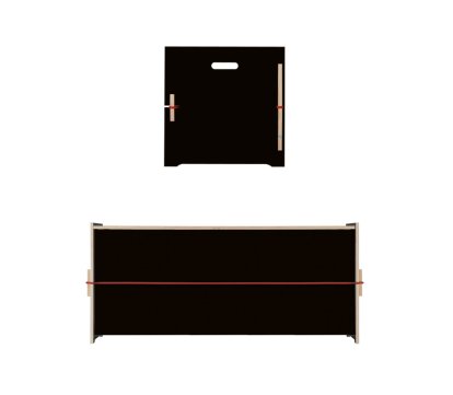 Trude, Große Trude (H 45 x B 105 x T 45 cm), FU (Sperrholz, Birke) schwarz
