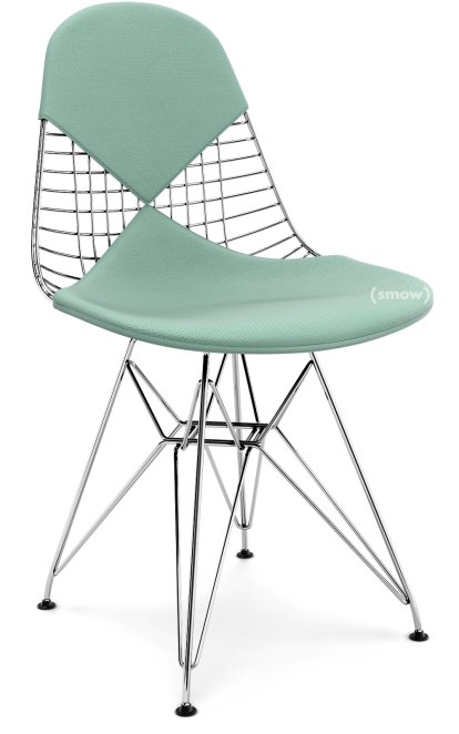 Kissen für Wire Chair (DKR/DKW/DKX/LKR), Sitz- und Rückenkissen (Bikini), Hopsak, Mint / elfenbein