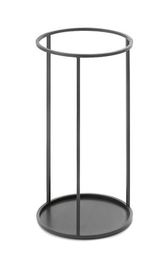 Rack Schirmständer/ Beistelltisch, Rund, Schwarz pulverbeschichtet