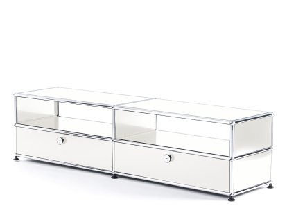 USM Haller TV-Board mit Ausziehtüren, Reinweiß RAL 9010