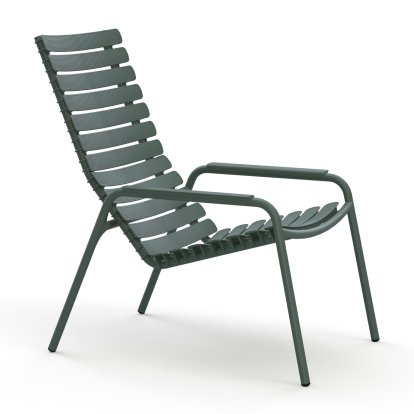 ReCLIPS Lounge Chair, Olive Green, Aluminium-Armlehnen