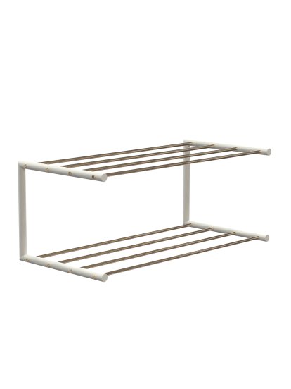 Nova Schuhablage, B 61,9 x T 30 cm, Gold poliert / weiß matt