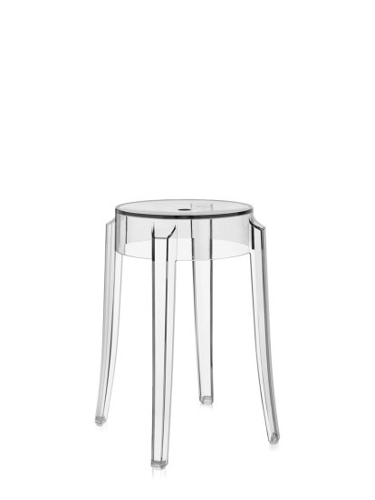 Charles Ghost, Höhe 46 x ø Sitz 26,5 x ø Basis 39 cm, Transparent, Glasklar