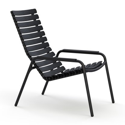ReCLIPS Lounge Chair, Black, Aluminium-Armlehnen