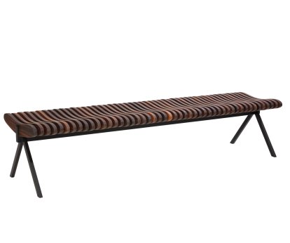 Prelude Bank, 190 cm, Schwarz, Nussbaum geölt