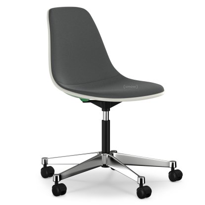 Eames Plastic Side Chair RE PSCC, Classic green non-RE, Mit Vollpolsterung, Dunkelgrau