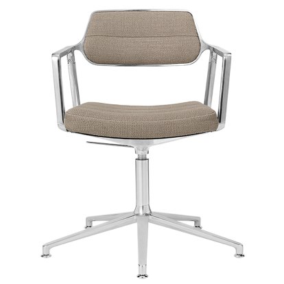 Swivel 453+ Drehstuhl, Poliert, Standfuß, Woll-Leinen-Mix dark sand