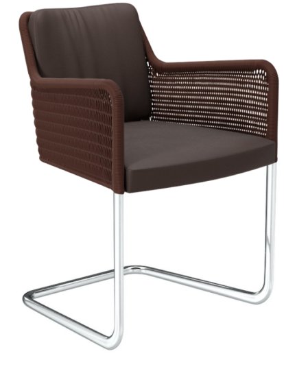D43, Leder, braun, Stahlrohr verchromt