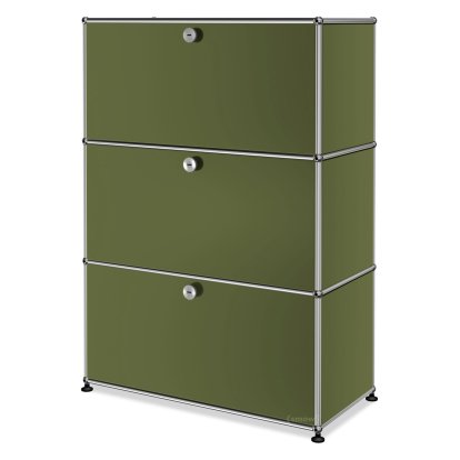 Details USM Haller USM Haller Highboard M, individualisierbar USM Haller Highboard M, individualisierbar, Olivgrün RAL 6003, Mit Klappe, Mit Klappe, Mit Klappe