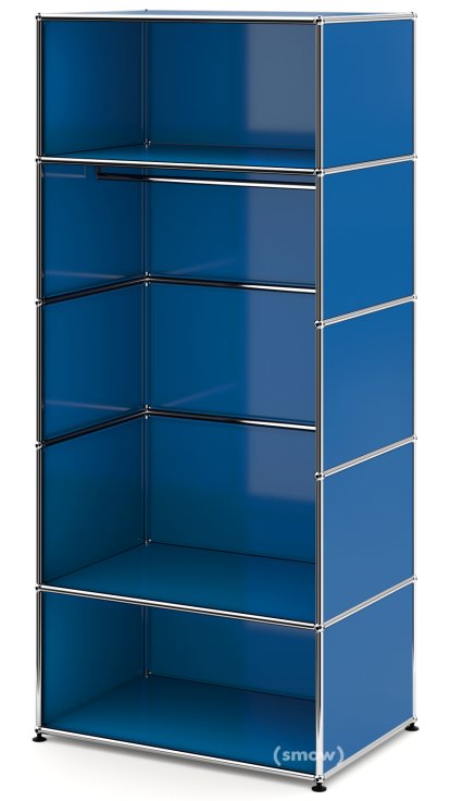 USM Haller Garderobe M mit Kleiderstange Typ II, Enzianblau RAL 5010