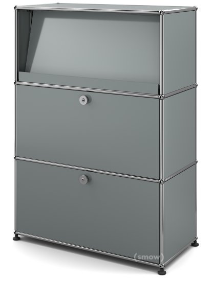 USM Haller Highboard M mit Schrägtablar, Mittelgrau RAL 7005
