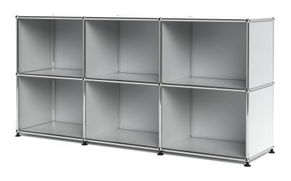 USM Haller Sideboard 50, individualisierbar, USM mattsilber, Offen, Offen