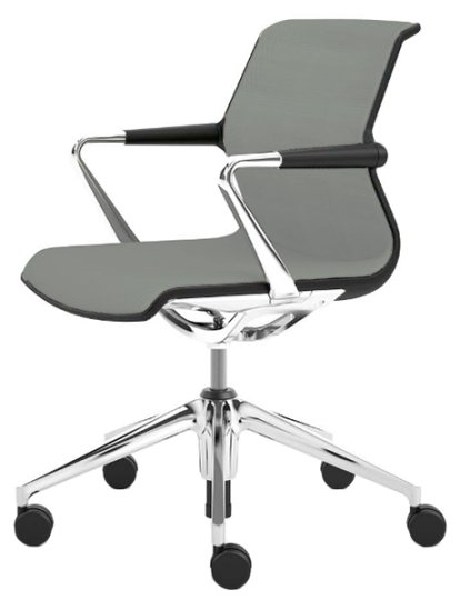 Unix Chair Fünfsternfuß, Silk Mesh eisgrau, Basic dark