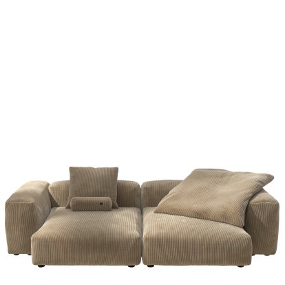 Vetsak Sofa Set 2, XL, Cord velours - Sand, Mit Kissen