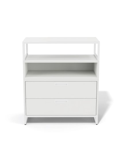 M1 Sideboard, Variante 2 (H 90 x B 80 cm) - 2 Schubfächer, Weiß