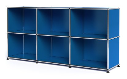 USM Haller Sideboard 50, individualisierbar, Enzianblau RAL 5010, Offen, Offen