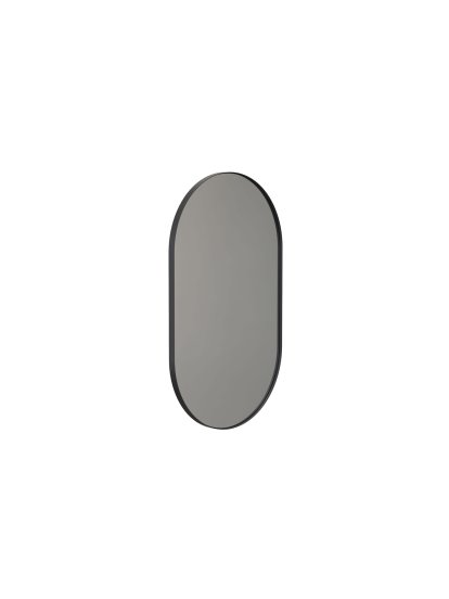 Unu Spiegel oval, H 80 x B 50 cm, Schwarz matt
