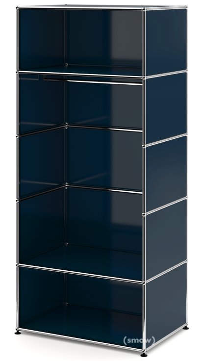 USM Haller Garderobe M mit Kleiderstange Typ II, Stahlblau RAL 5011