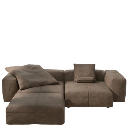 Vetsak Sofa Set 3, Leather - Cacao, Mit Kissen