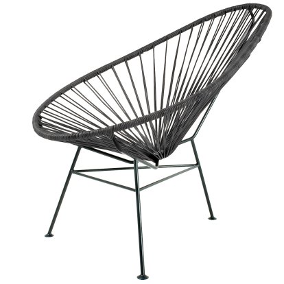Acapulco Chair Leder, Leder negro