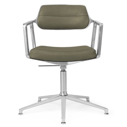 Swivel+ Chair, Poliert, Standfuß, Leder Bosco grün