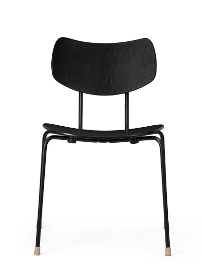 VLA26 Vega Chair, Eiche schwarz lackiert, Ungepolstert, Pulverbeschichtet, schwarz