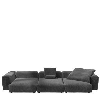 Vetsak Sofa Set 5, Cord velours - Dark grey, Mit Kissen