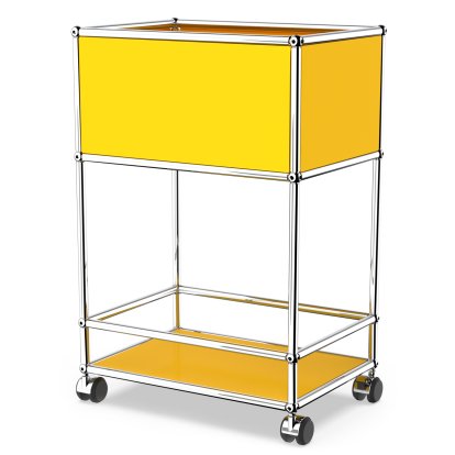 USM Haller Bar Sideboard Typ II, Goldgelb RAL 1004, Weiche Rollen für harte Böden