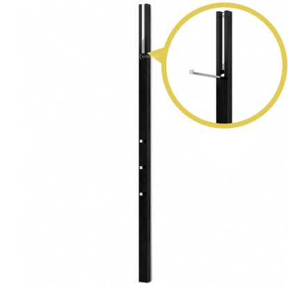 Line Garderobe, Lack Basisfarbe schwarz, Chrom glänzend