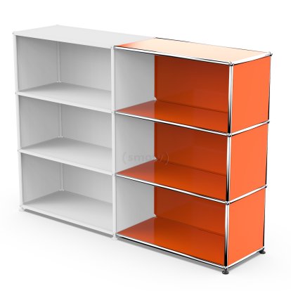 USM Haller Anbaupaket Horizontal 3, Reinorange RAL 2004, 35 cm
