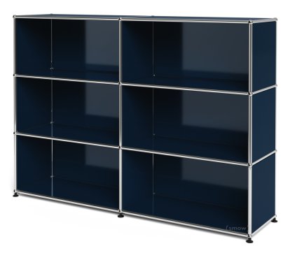 USM Haller Highboard L offen, Stahlblau RAL 5011