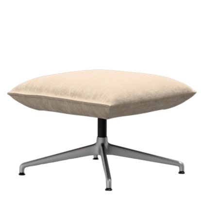 Bascule Ottoman, Stoff Iroko 2, creme, 38 cm, Aluminium gestrahlt