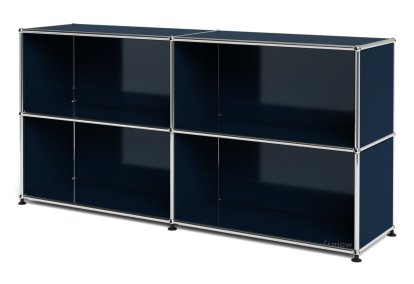 USM Haller Sideboard L, individualisierbar, Stahlblau RAL 5011, Offen, Offen